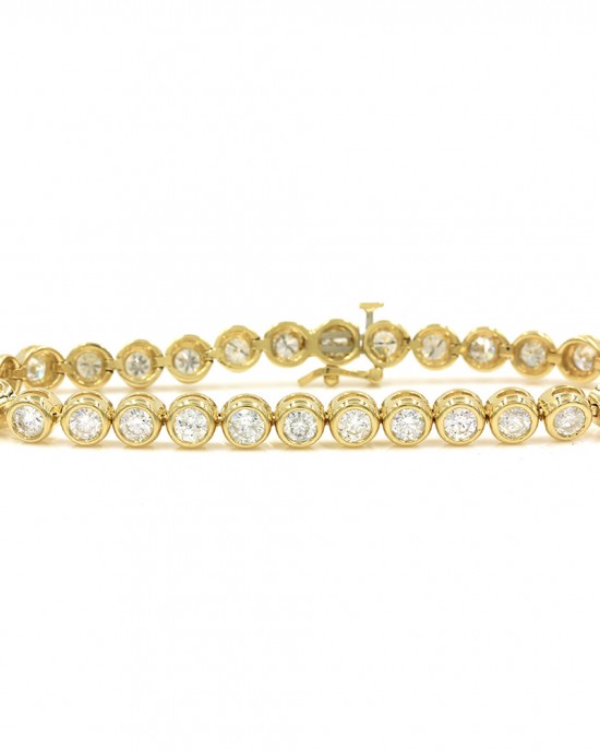 Bezel Set Diamond Inline Bracelet in Gold