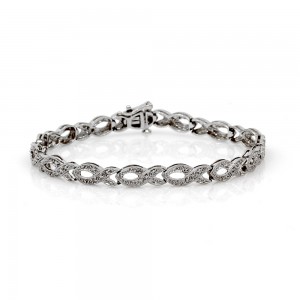 Oval Line Diamond Bracelet in Gold
