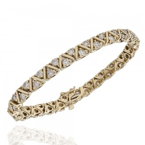 14KY Diamond Zig Zag Bracelet