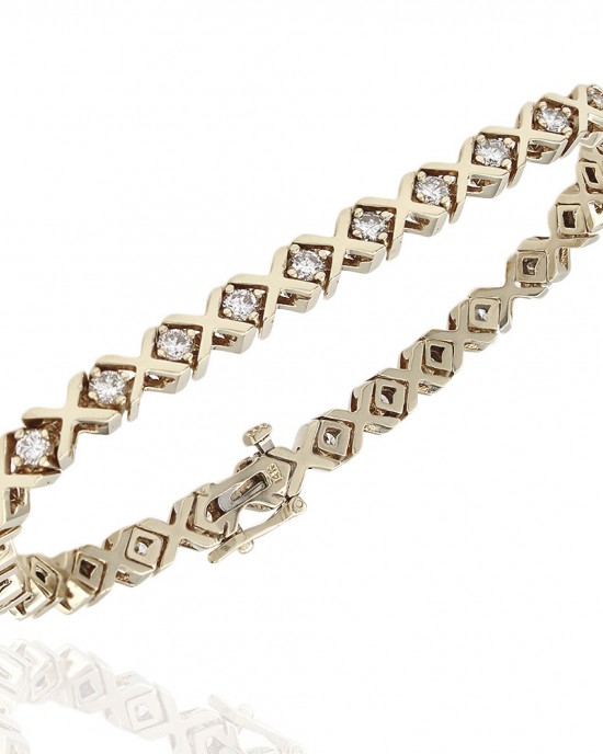 14K Diamond X Bracelet