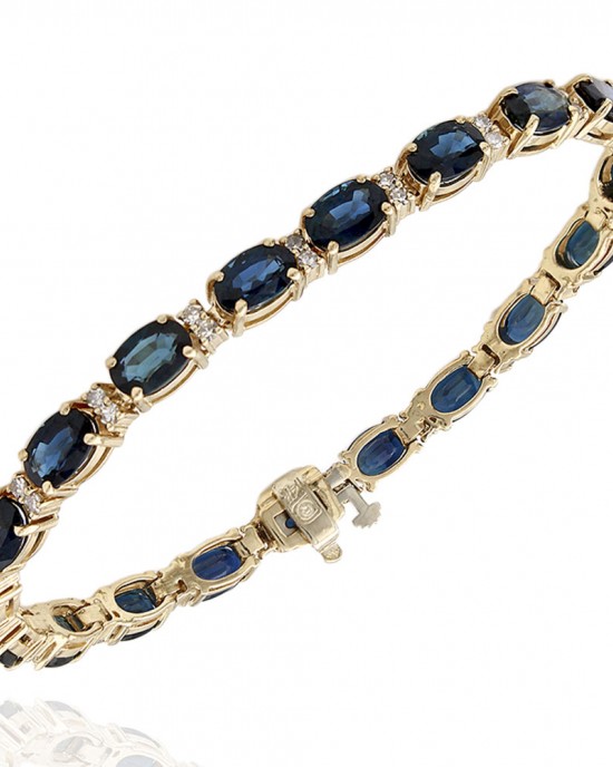 14KY Alternating Sapphire and Diamond Bracelet