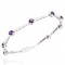 Amethyst Bar Link Inline Bracelet 18KW