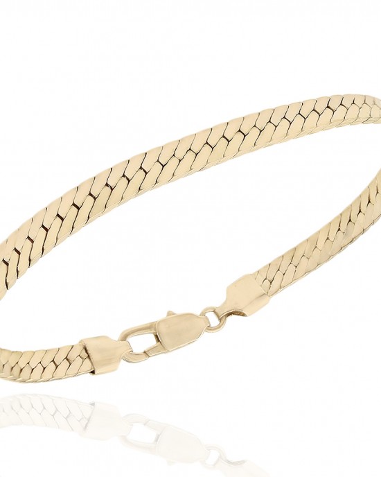 14K Herringbone Link Bracelet