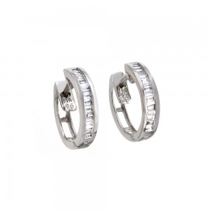 Diamond and Gold Hoop Earrings