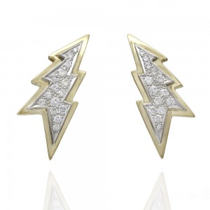 18K Diamond Lightning Bolt Earrings