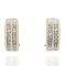Two Row Diamond Curved Earrings in Yellow Gold