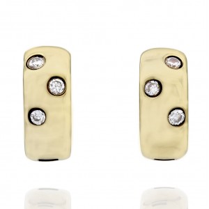 14KY Diamond Huggie Earrings