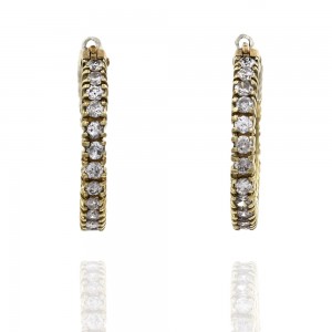 14KY Diamond Hoop Earrings