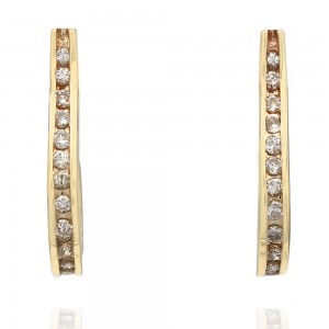 14KY Diamond J Earrings