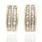 14K 2 Row Diamond Curved Earrings