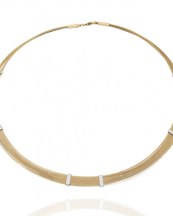 14K Multi Wire Necklace with Bar Stations