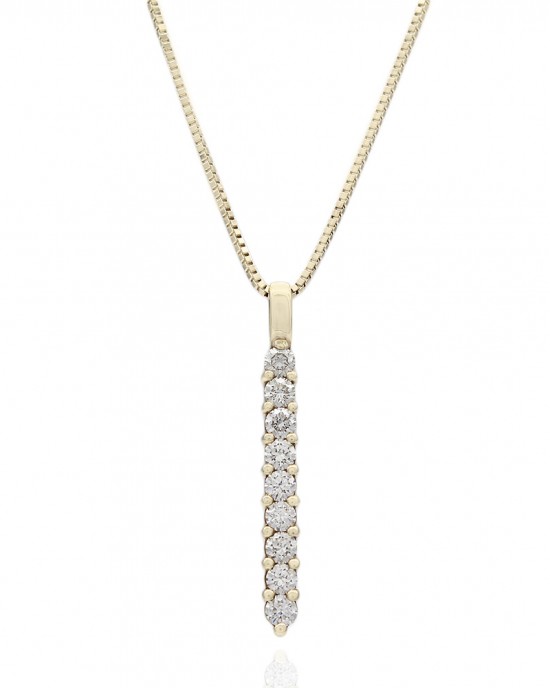 Diamond Inline Drop On Box Chain Necklace