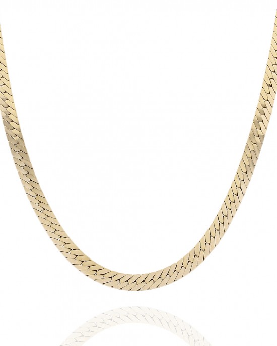 14K Herringbone Link Necklace