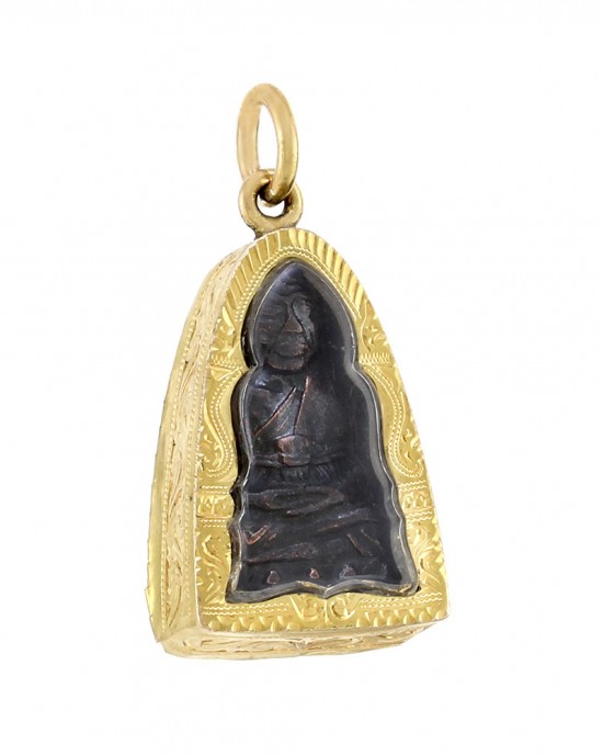 Copper Buddha Amulet in Gold