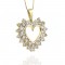 14 Karat Yellow Gold Diamond Open Heart