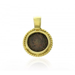 Ancient Coin Pendant in Gold