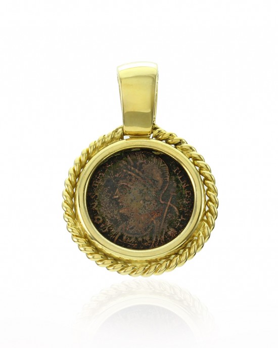 Ancient Coin Pendant in Gold