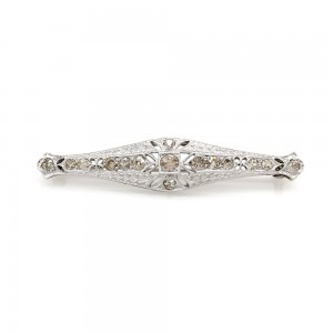 Champagne European Diamond Bar Pin in Gold