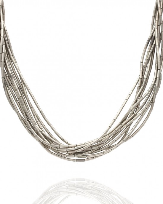 Navajo Liquid Sterling Silver 10 Strand Necklace