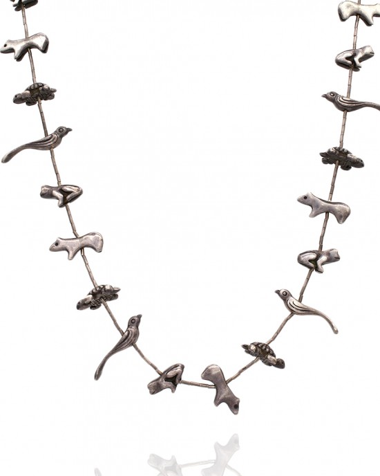 Navajo Sterling Silver Bird Fetish Necklace