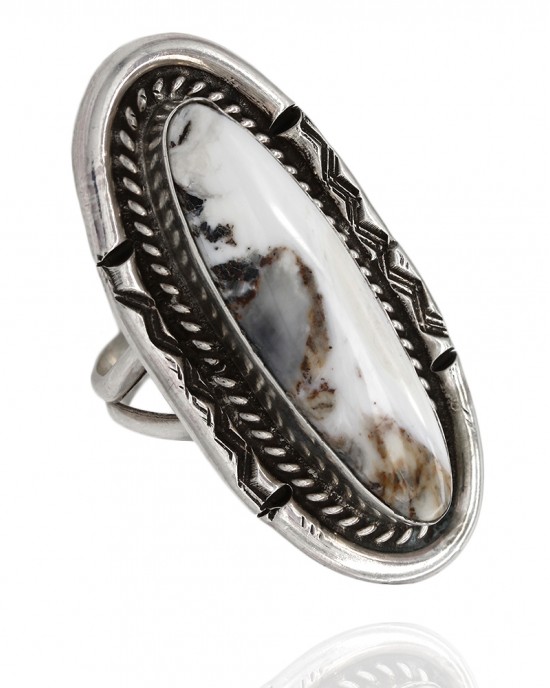 Navajo Garrison Boyd Sterling Silver & Wild Horse Magnesite Ring