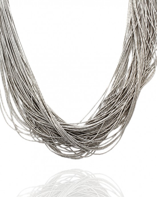 Navajo Liquid Sterling Silver 100 Strand Necklace