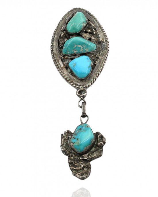 Navajo Sterling Silver & Turquoise Pin Pendant