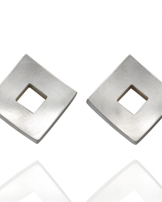 Modernist Earrings in Silver and Gold