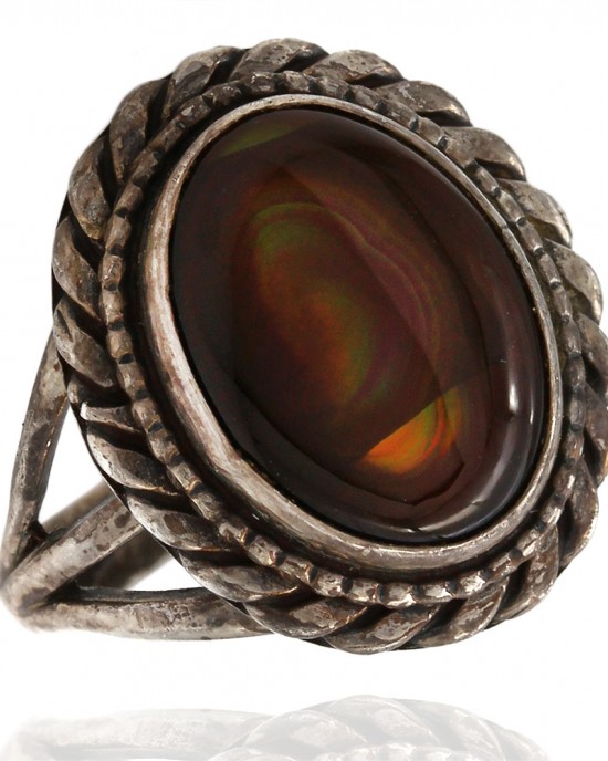 Navajo Sterling Silver & Fire Agate Ring
