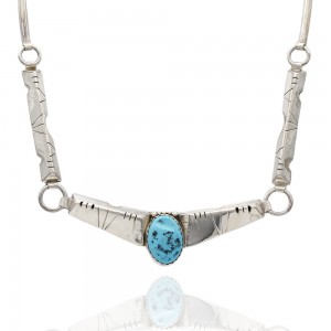 Harrison Yazzie Navajo Handmade Sterling Silver Turquoise Necklace