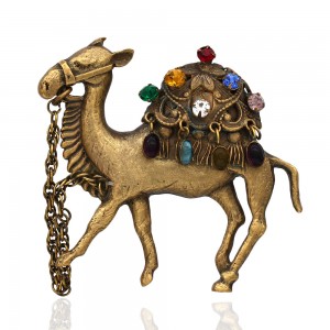 Joseff of Hollywood Jeweled Camel Brooch