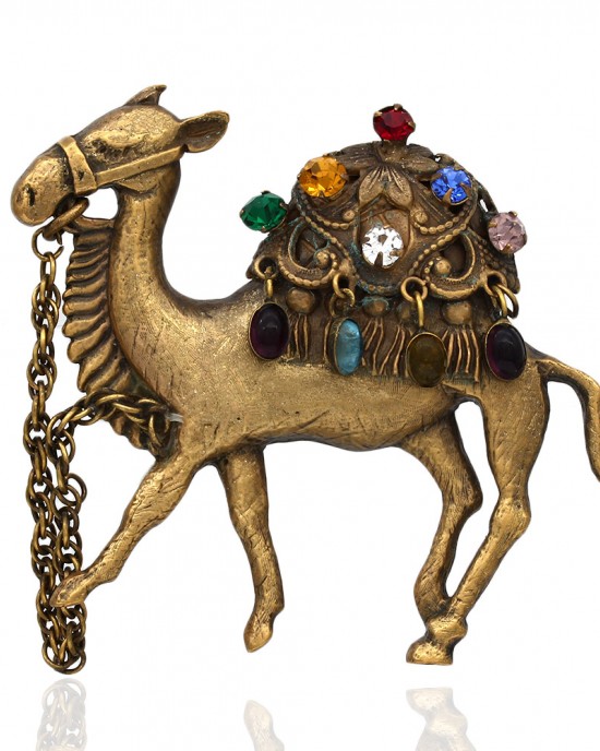 Joseff of Hollywood Jeweled Camel Brooch