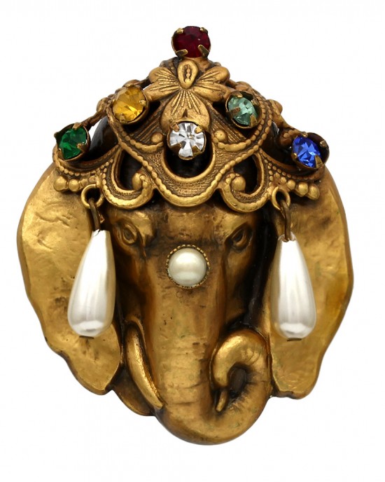 Joseff of Hollywood Jeweled Elephant Brooch