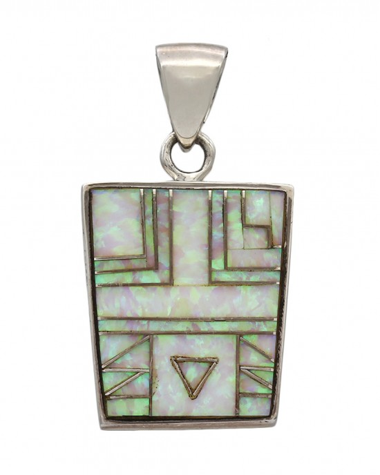 Navajo Sterling Silver & Opal Inlay Pendant