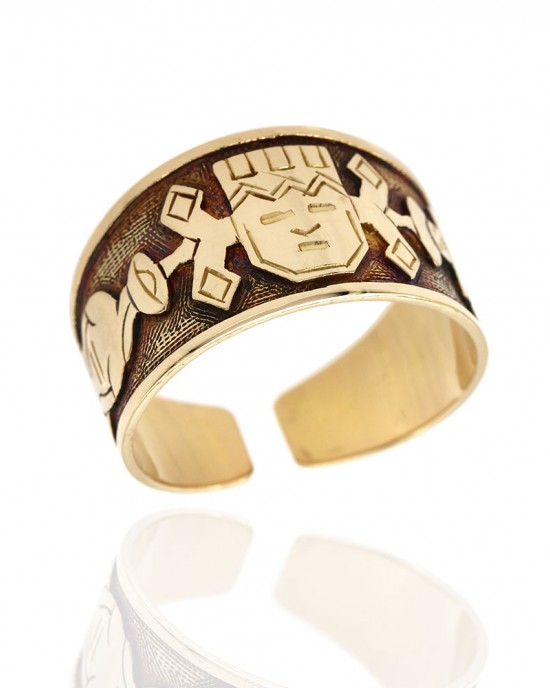 Totem Pole Ring in Gold
