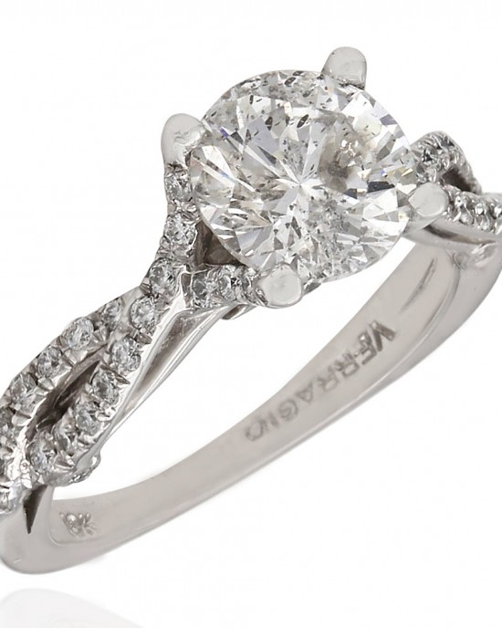 18KW Round Diamond Engagement Ring