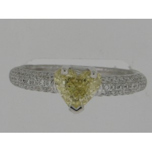Natural Fancy Yellow Heart-Shaped Diamond Engagement Ring in Gold