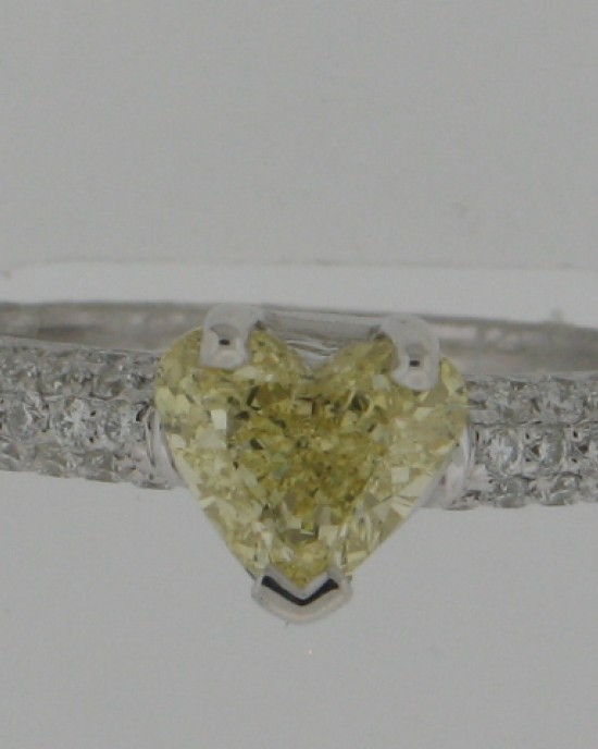 Natural Fancy Yellow Heart-Shaped Diamond Engagement Ring in Gold